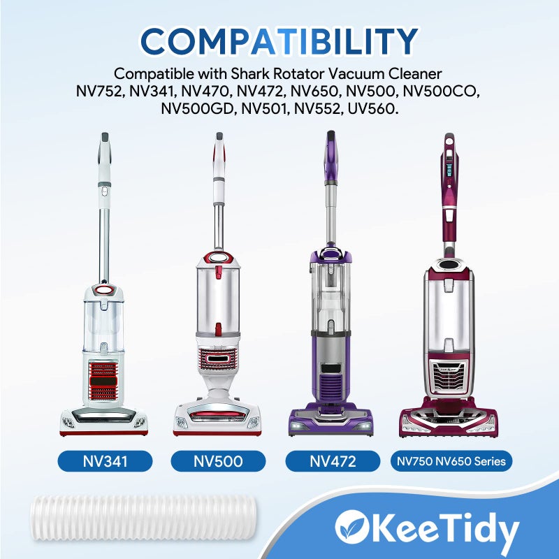 KeeTidy Rotator Vacuum Hose Replacement Parts Compatible with Shark Rotator Vacuum Cleaner NV752, NV341, NV470, NV472, NV500, NV500CO, NV500GD, NV501, NV552, UV560, 1-1/2" Lower Dust Hose (2 Pack) - Image 2